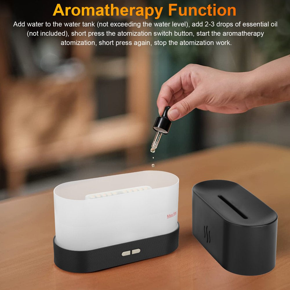 180Ml Flame Air Humidifier Essential Oil Diffuser, 3D USB 7 Color Light Aroma Diffuser for Home, Office, Spa, Gym