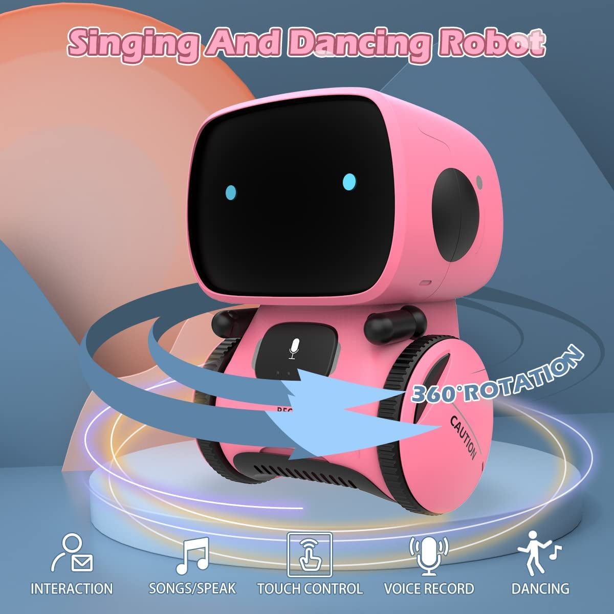 Robots for Girls 3-5, Interactive Smart Robotic with Touch Sensor, Voice Control, Speech Recognition, Singing, Dancing, Repeating and Recording, Gift for Kids